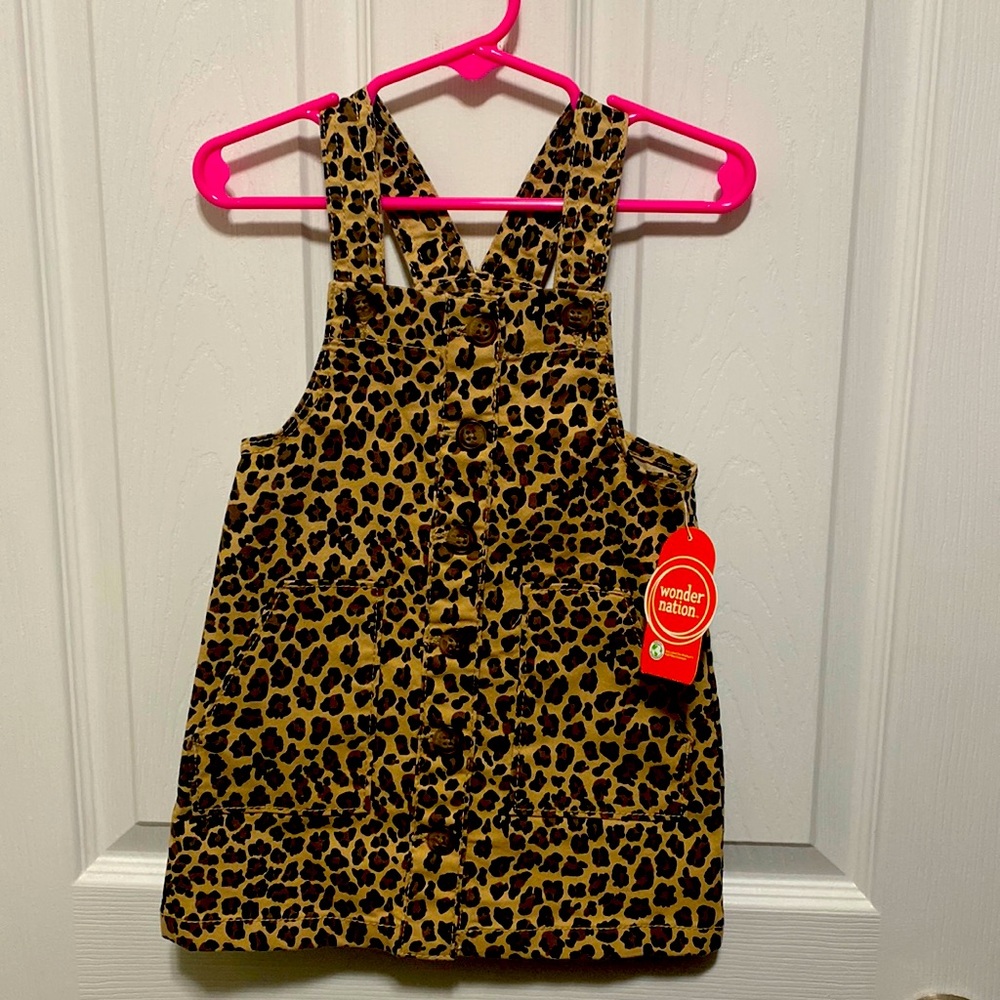 Wonder Nation Cheetah Print Denim Jumper (2T) NWT